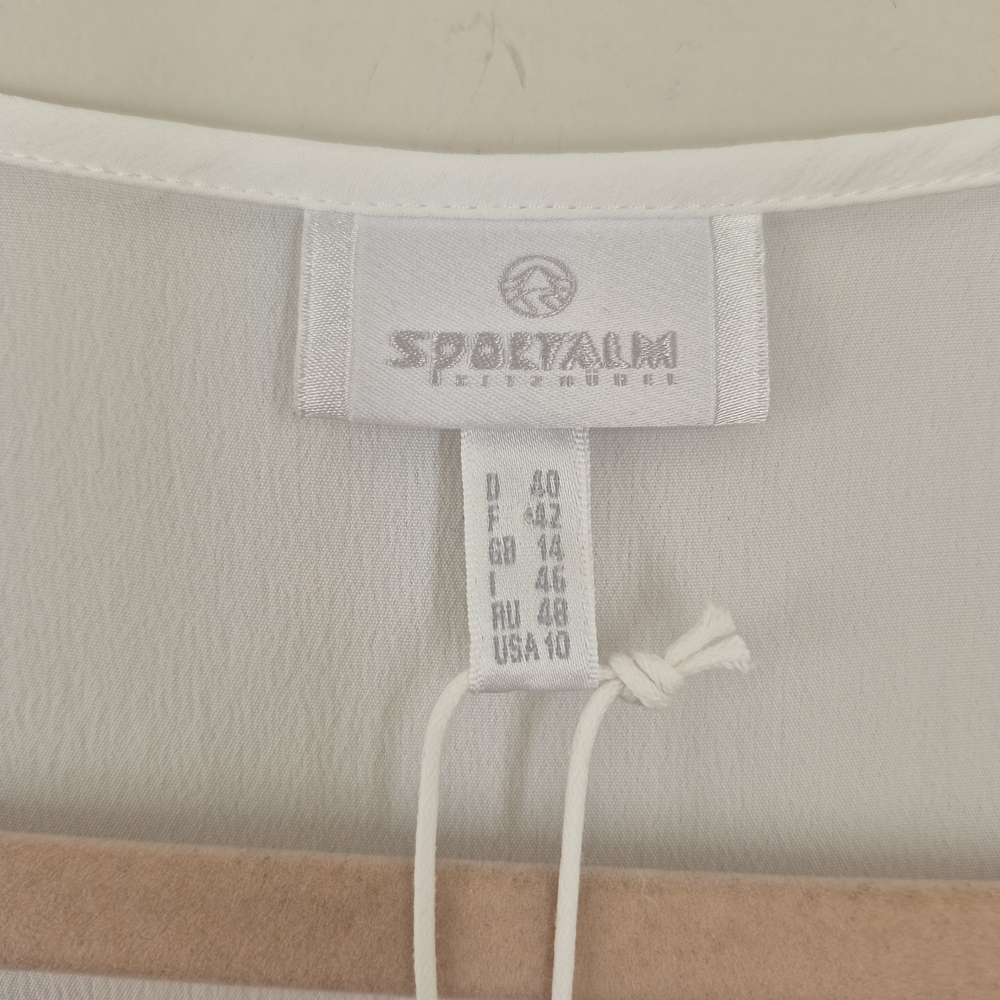Sportalm White V-neck Multilayer Tunic Blouse NEW - Picture 8 of 11